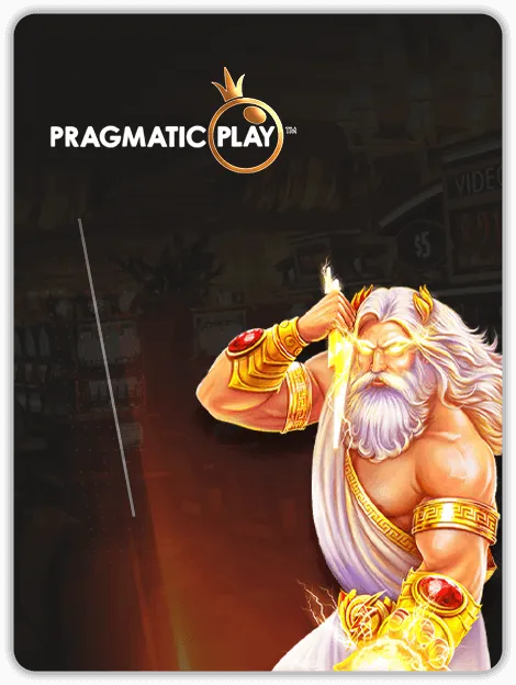 Pragmatic Play Fishing game banner at MWIN8 featuring Zeus with lightning powers in a mythological underwater adventure